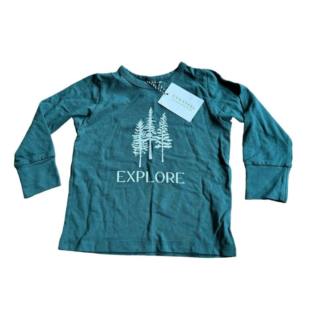 NWT Gus + Steel Pine Explore L/S Tee 2T